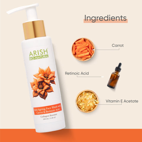 Anti - Ageing Facewash with Carrot and Retinoic Acid - Arish Bionatural