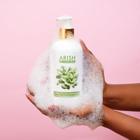 Hair Protein Shampoo with Milk & Keratin - Arish Bionatural