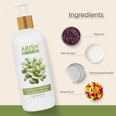 Hair Protein Shampoo with Milk & Keratin - Arish Bionatural