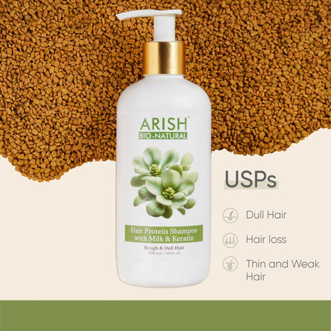 Hair Protein Shampoo with Milk & Keratin - Arish Bionatural
