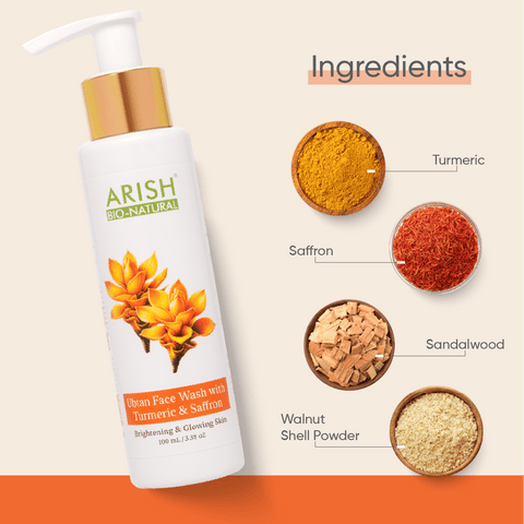Ubtan Face Wash with Turmeric & Saffron - Arish Bionatural
