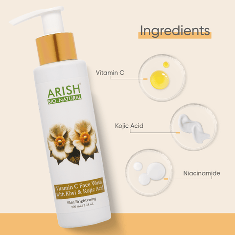 Vitamin C Face Wash with Kiwi & Kojic Acid - Arish Bionatural