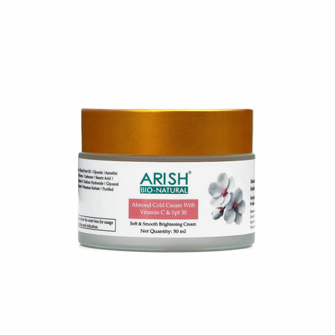 Almond Cold Cream with Vitamin C & SPF 30 - Arish Bionatural
