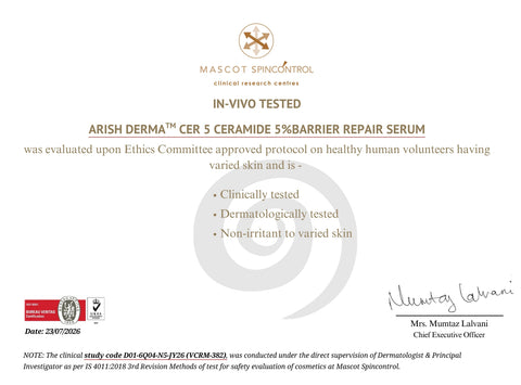 ARISH DERMA Ceramide 5% Barrier Repair Serum - Arish Bionatural