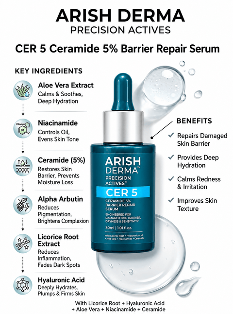 ARISH DERMA Ceramide 5% Barrier Repair Serum - Arish Bionatural