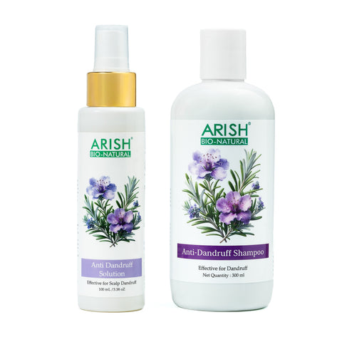 Dandruff Defense Duo Pack | Anti Dandruff Shampoo+ Anti Dandruff Solution - Arish Bionatural