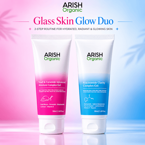 Glass Sin Glow Duo (Niacinamide Clarity Complex Gel+ Snail & Ceramide Advanced Moisture Complex Gel) - Arish Bionatural