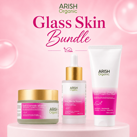 Glass Skin Bundle (Snail Mucin Face Wash+Snail Mucin Serum+Snail Mucin Cream) - Arish Bionatural