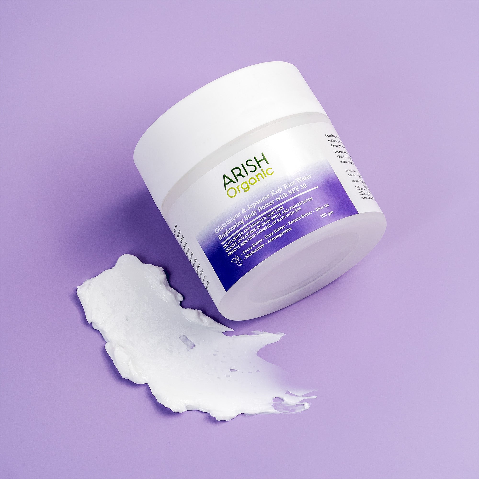 Glutathione & Japanese Koji Rice Water Brightening Body Butter with SP   Arish Bionatural