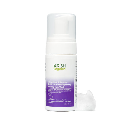 Glutathione & Japanese Koji Rice Water Brightening Foaming Face Wash (100ml) - Arish Bionatural