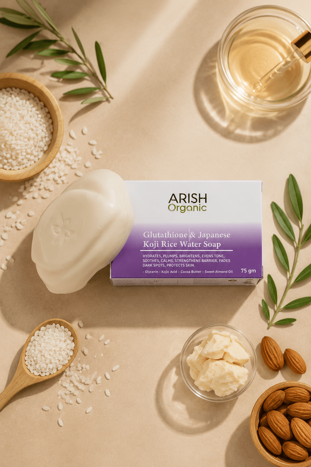 kojic acid japan soap with glutathione for sensitive skin & Japanese Koji Rice Water Unifying Cream