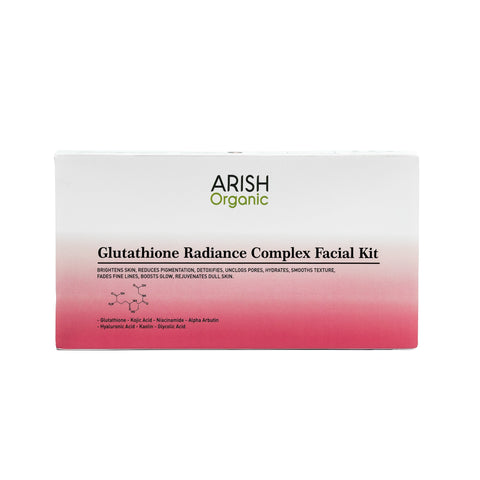 Glutathione Radiance Complex Facial Kit | Brightening & Pigmentation Control | 6 - Step Facial Treatment | With Glutathione, Kojic Acid & Niacinamide - Arish Bionatural