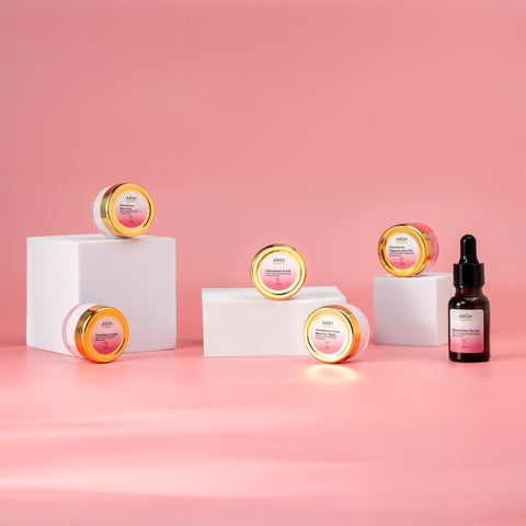 Glutathione Radiance Complex Facial Kit | Brightening & Pigmentation Control | 6 - Step Facial Treatment | With Glutathione, Kojic Acid & Niacinamide - Arish Bionatural