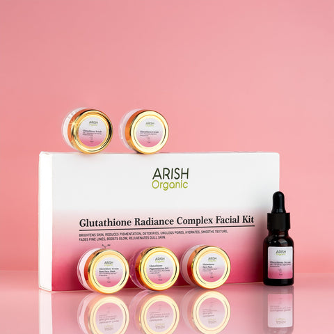 Glutathione Radiance Complex Facial Kit | Brightening & Pigmentation Control | 6 - Step Facial Treatment | With Glutathione, Kojic Acid & Niacinamide - Arish Bionatural