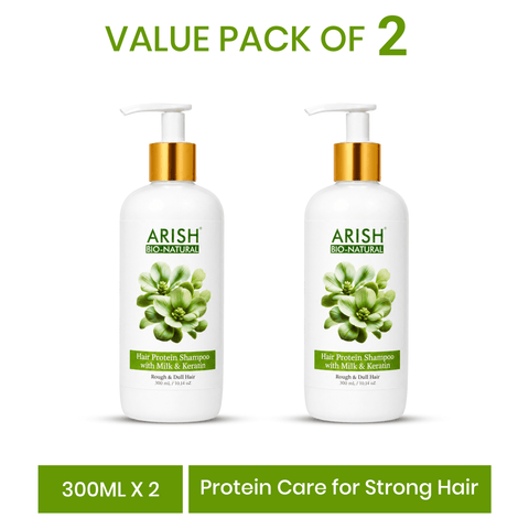 Hair Protein Shampoo with Milk & Keratin Value Pack Of 2 - Arish Bionatural