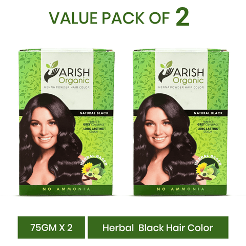 Henna Powder Black Hair Color Pack Of 2 - Arish Bionatural