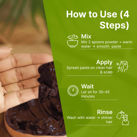 Henna Powder Black Hair Color (Pack of 5 Sachets 15gm Each) - Arish Bionatural