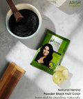 Henna Powder Black Hair Color (Pack of 5 Sachets 15gm Each) - Arish Bionatural