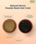 Henna Powder Black Hair Color (Pack of 5 Sachets 15gm Each) - Arish Bionatural
