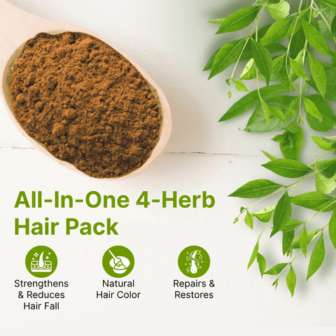 Henna Powder Black Hair Color (Pack of 5 Sachets 15gm Each) - Arish Bionatural