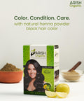 Henna Powder Black Hair Color (Pack of 5 Sachets 15gm Each) - Arish Bionatural