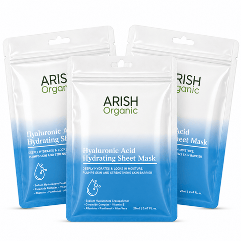 Hyaluronic Acid Hydrating Sheet Mask Pack Of 3 (3*20ml) - Arish Bionatural