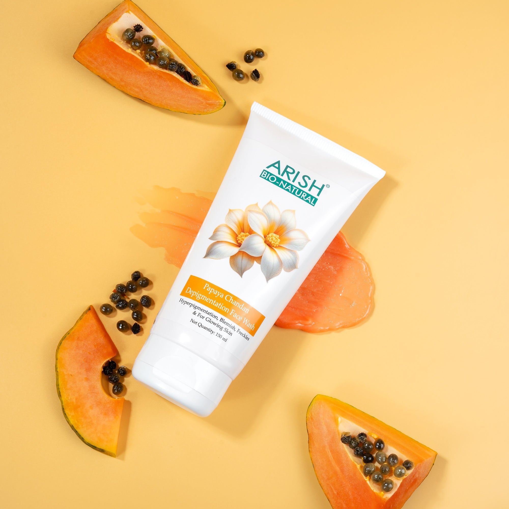 Papaya Chandan Depigmentation Face Wash - Arish Bionatural