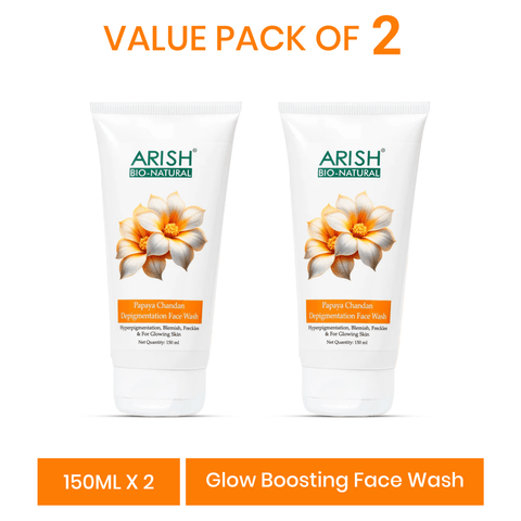 Papaya Chandan Depigmentation Face Wash Pack of 2 - Arish Bionatural
