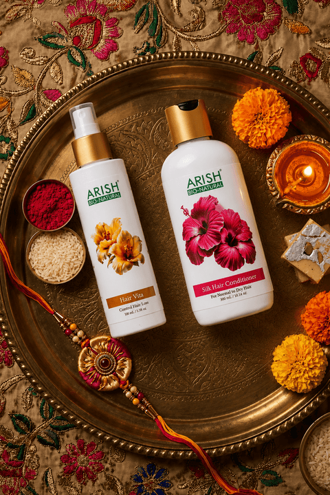 Rakhi Special Combo | Hair Vita + Silk Hair Conditioner | Hair Care Gift for Men & Women - Arish Bionatural