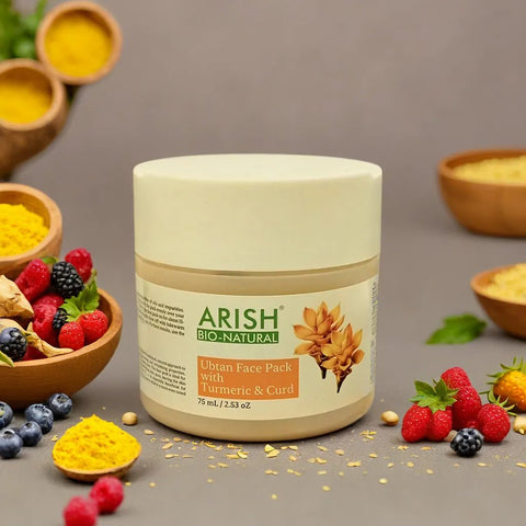 Ubtan Face Pack with Turmeric & Curd - Arish Bionatural