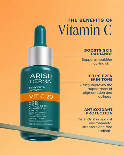 ARISH DERMA AHA BHA Vitamin C 20% Brightening Serum