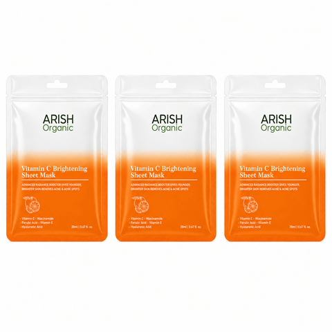 Vitamin C Brightening Sheet Mask Pack Of 3 (3*20ml) - Arish Bionatural