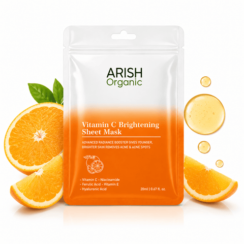Vitamin C Brightening Sheet Mask Pack Of 3 (3*20ml) - Arish Bionatural