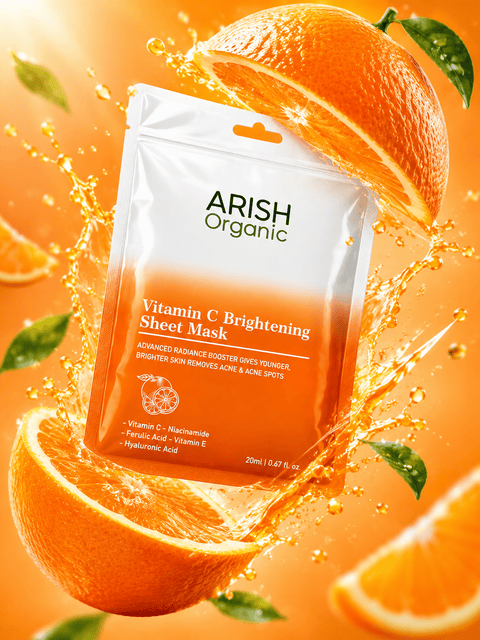Vitamin C Brightening Sheet Mask Pack Of 3 (3*20ml) - Arish Bionatural